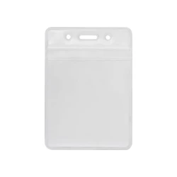 Бейдж вертикальный с вашим лого, 75х95 мм замок zip lock, PVC